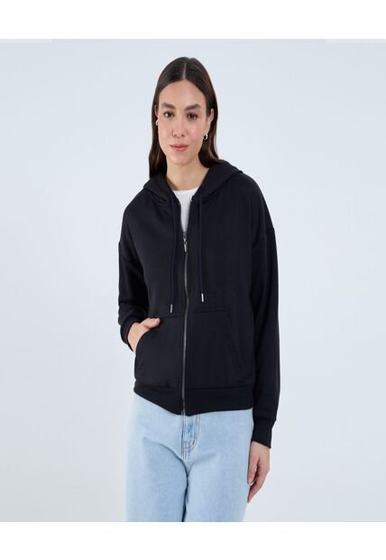 Buzo Para Mujer Zipper Color Negro Marca Ostu #40060313