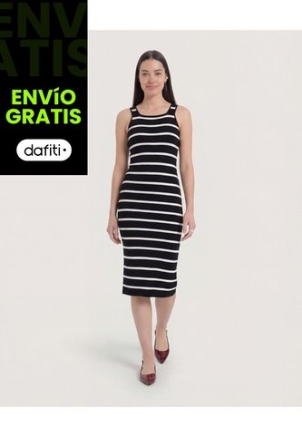 Vestido  Para Mujer M/Sisa Largo Color Negro Marca Ostu #40170359 Ostu