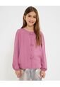 Blusa Infantil Niña Manga Larga Color Morado Marca Ostu #90120050 de Ostu
