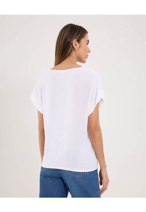 Blusa Para Mujer Manga Corta Color Blanco Marca Ostu #40121059