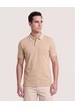 Polo Jersey Lycrada  Para Hombre Beige Ostu de Ostu