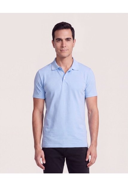 Polo Basica  Para Hombre Azul Ostu