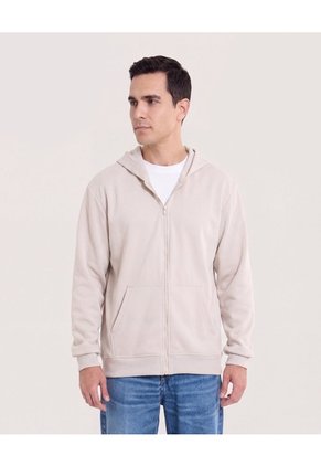 Buzo Hoodie Con Cremallera Para Hombre Avena Ostu