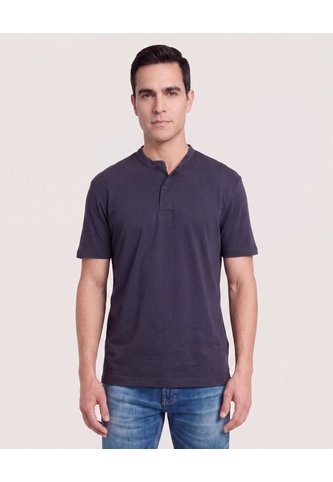 Polo Cuello Mao Regular  Para Hombre Azul Ostu Ostu
