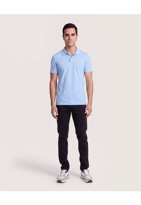 Polo Basica  Para Hombre Azul Ostu