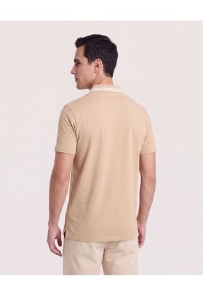 Polo Jersey Lycrada Para Hombre Beige Ostu