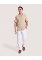 Camisa Resort De Manga Corta  Para Hombre Arena Ostu de Ostu