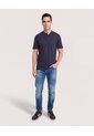 Polo Cuello Mao Regular  Para Hombre Azul Ostu de Ostu