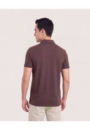 Polo Basica  Para Hombre Café Ostu