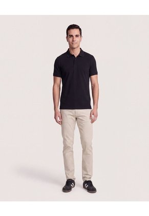 Polo Basica Para Hombre Negro Ostu