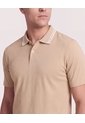 Polo Jersey Lycrada  Para Hombre Beige Ostu de Ostu