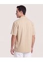 Camisa Resort De Manga Corta  Para Hombre Arena Ostu de Ostu