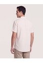 Camisa Manga Larga Con Bolsillo  Para Hombre Marfil Ostu de Ostu