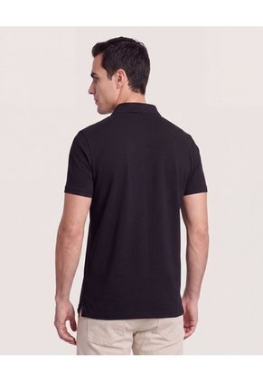 Polo Basica Para Hombre Negro Ostu