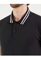 Polo Para Hombre Cuello Tejido Sin Bolsillo Color Negro Marca Ostu #60110767 de Ostu