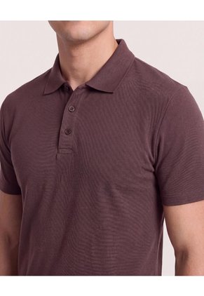 Polo Basica  Para Hombre Café Ostu