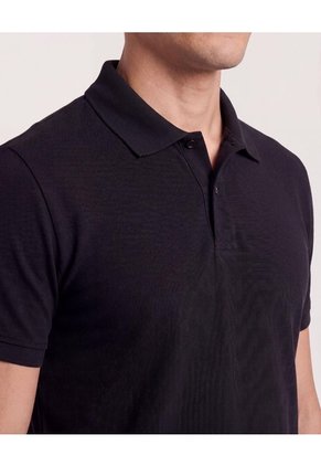 Polo Basica Para Hombre Negro Ostu