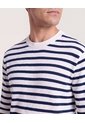 Saco Tejido Rayas Horizontales  Para Hombre Blanco Ostu de Ostu