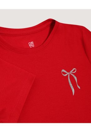 Camiseta Infantil Niña Manga Corta Cuello Redondo Color Rojo Marca Ostu #90090331