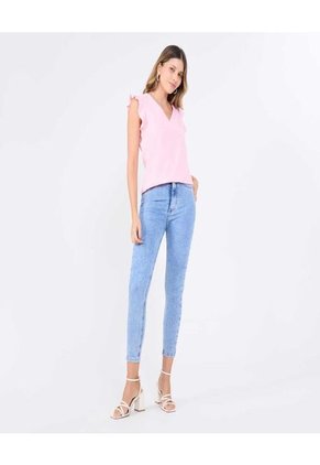 Blusa Para Mujer Manga Corta Color Rosa Marca Ostu #40121103