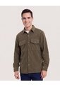 Chaqueta Con Bolsillos De Tapa  Para Hombre Verde Ostu de Ostu