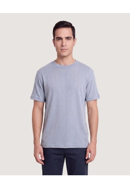 Camiseta Regular Tricot  Para Hombre Gris Ostu