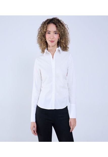 Camisa Para Mujer Manga Larga Color Crudo Marca Ostu #40010279