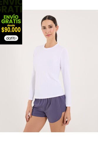 Camiseta Para Mujer Manga Larga Cuello Redondo Color Blanco Marca Ostu #40092665 Ostu