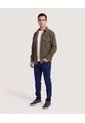 Chaqueta Con Bolsillos De Tapa  Para Hombre Verde Ostu de Ostu