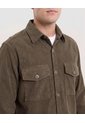 Chaqueta Con Bolsillos De Tapa  Para Hombre Verde Ostu de Ostu