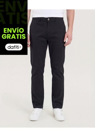 Pantalón  Para Hombre Chino Color Negro Marca Ostu #60070543 Ostu
