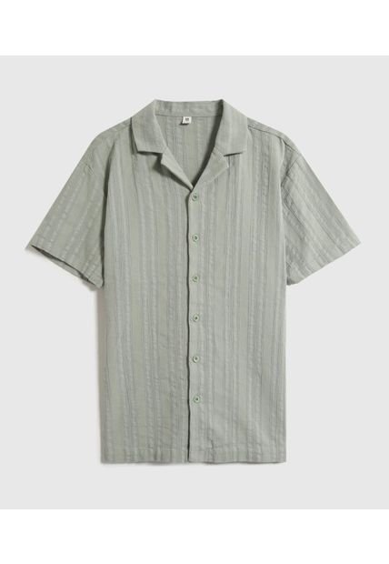 Camisa Para Hombre Manga Corta Sin Bolsillo Cuello Casual M Color Verde Marca Ostu #60010839