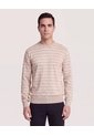 Saco Tejido Rayas Horizontales  Para Hombre Beige Ostu de Ostu