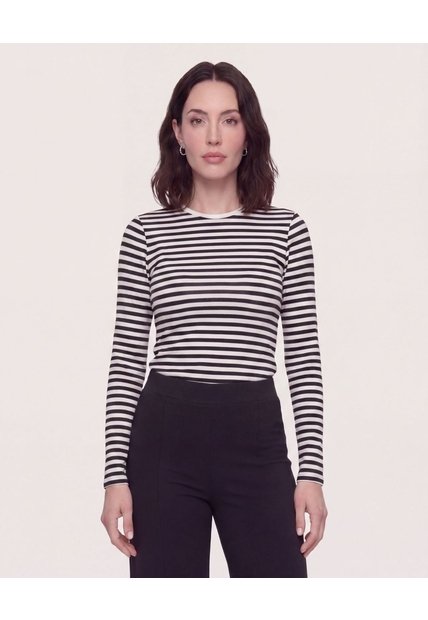 Camiseta Manga Larga  Para Mujer Negro Ostu