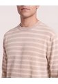 Saco Tejido Rayas Horizontales  Para Hombre Beige Ostu de Ostu