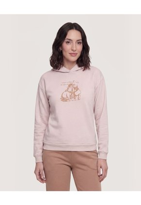 Hoodie Winnie Pooh Soft Mood Para Mujer Beige Ostu