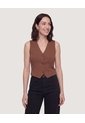 Chaleco Punto Modern  Para Mujer Café Ostu de Ostu
