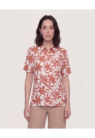 Camisa Manga Corta  Para Mujer Rojo Ostu Ostu