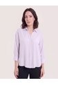 Blusa Fluid Manga 3/4  Para Mujer Lila Ostu de Ostu