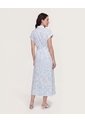 Vestido Camisero Floral Flow  Para Mujer Azul Ostu de Ostu