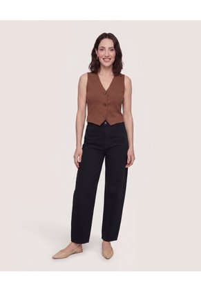 Chaleco Punto Modern Para Mujer Café Ostu