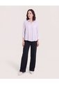 Blusa Fluid Manga 3/4  Para Mujer Lila Ostu de Ostu