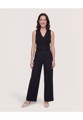 Chaleco Punto Modern Para Mujer Negro Ostu