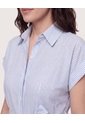 Vestido Camisero Stripe Mood  Para Mujer Azul Ostu de Ostu