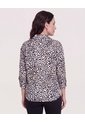 Blusa Fluid Manga 3/4  Para Mujer Negro Ostu de Ostu