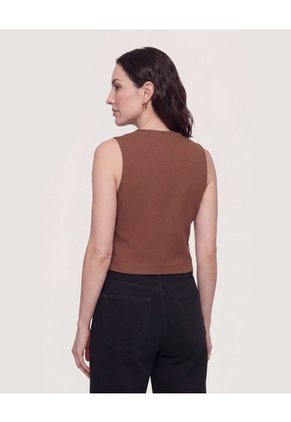 Chaleco Punto Modern Para Mujer Café Ostu