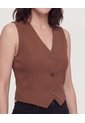 Chaleco Punto Modern  Para Mujer Café Ostu de Ostu