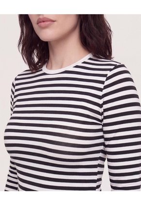 Camiseta Manga Larga  Para Mujer Negro Ostu