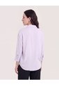 Blusa Fluid Manga 3/4  Para Mujer Lila Ostu de Ostu