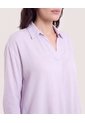 Blusa Fluid Manga 3/4  Para Mujer Lila Ostu de Ostu